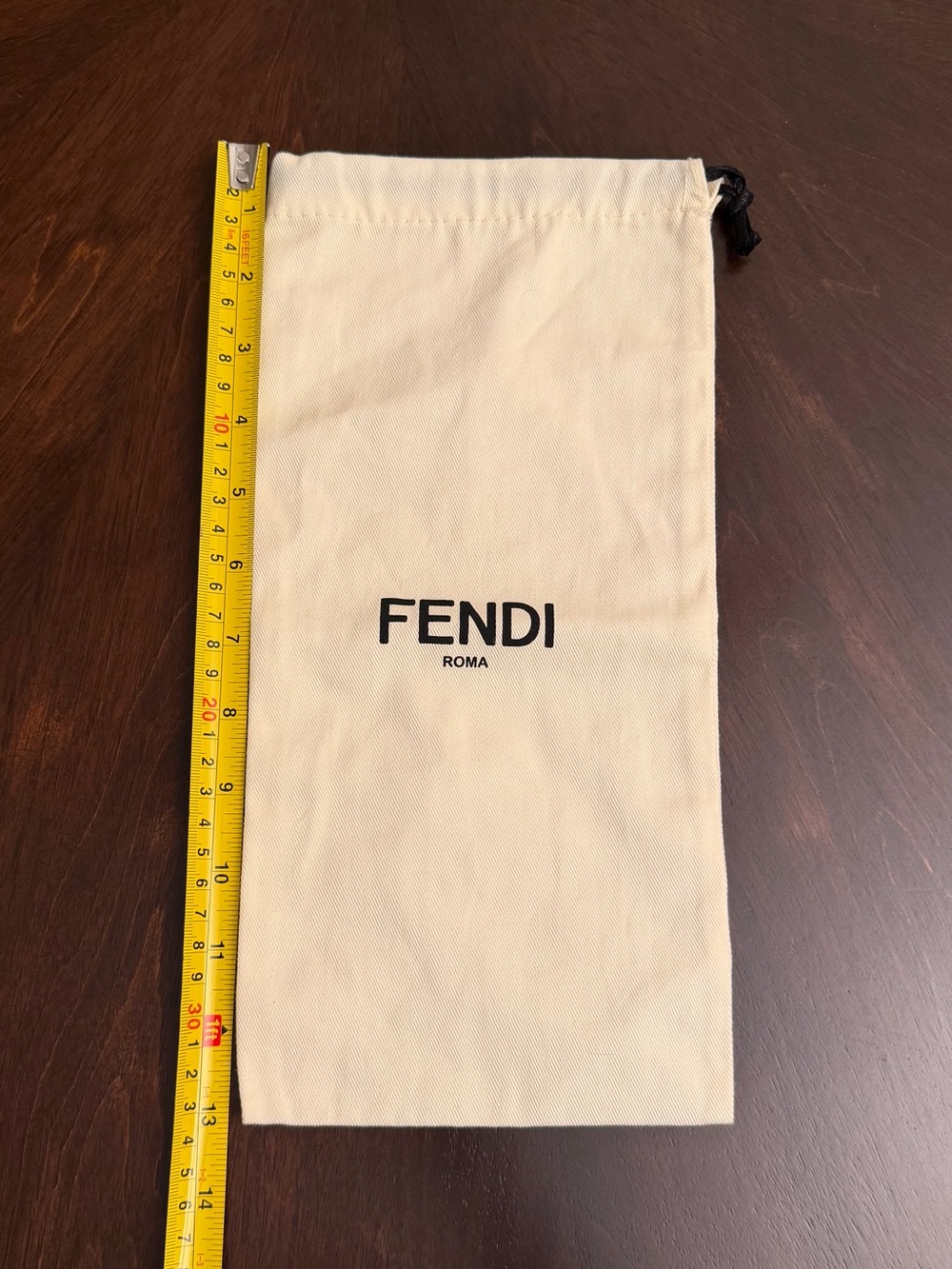 Fendi Roma Cream Drawstring Dust Bag 13x6